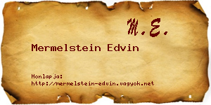 Mermelstein Edvin névjegykártya